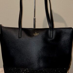 Kate Spade Black Penny Glitter Tote Bag